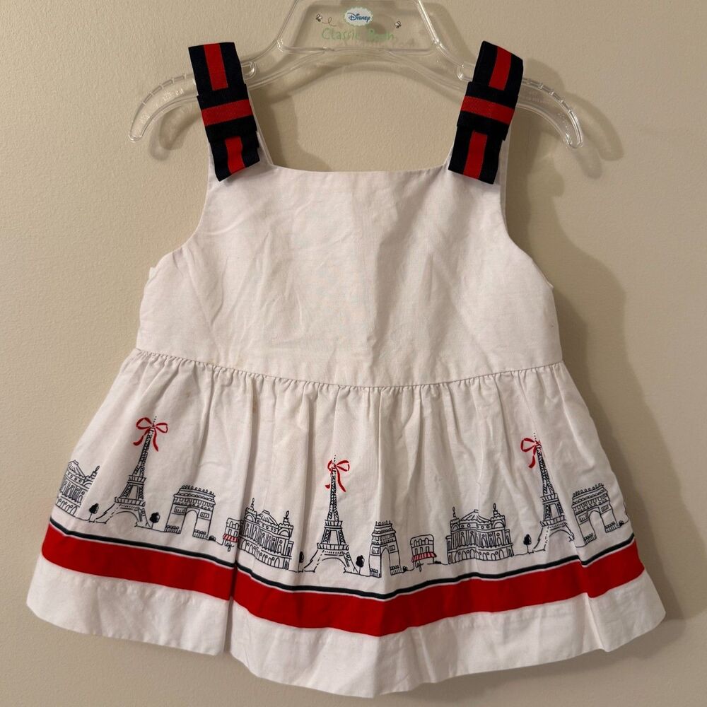 Janie and Jack Paris Border Cotton Peplum Top 18-24 Months
